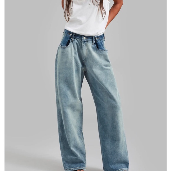 The Frankie Shop Blue Wide Leg Jeans - Picture 4 of 9